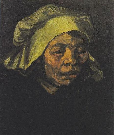 Vincent Van Gogh Head of a Peasant woman with white hood oil painting image